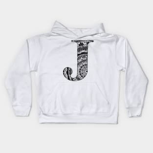 Mandala Capital Letter J Kids Hoodie